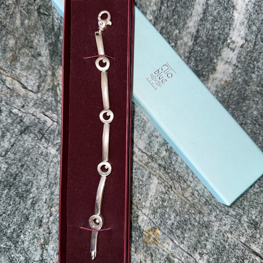 Vintage Clio Blue 925 sterling silver bracelet